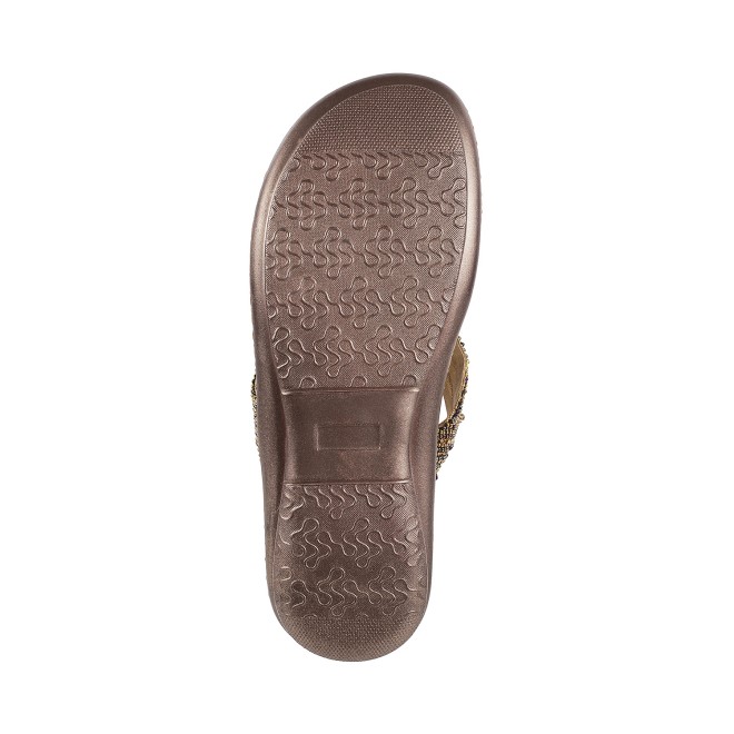 Mochi Women Antic-gold Casual Slippers (SKU: 44-1121L-28-43)