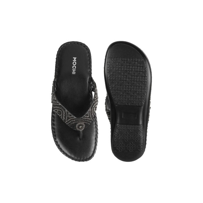Mochi Women Black Casual Slippers (SKU: 44-1121L-11-43)