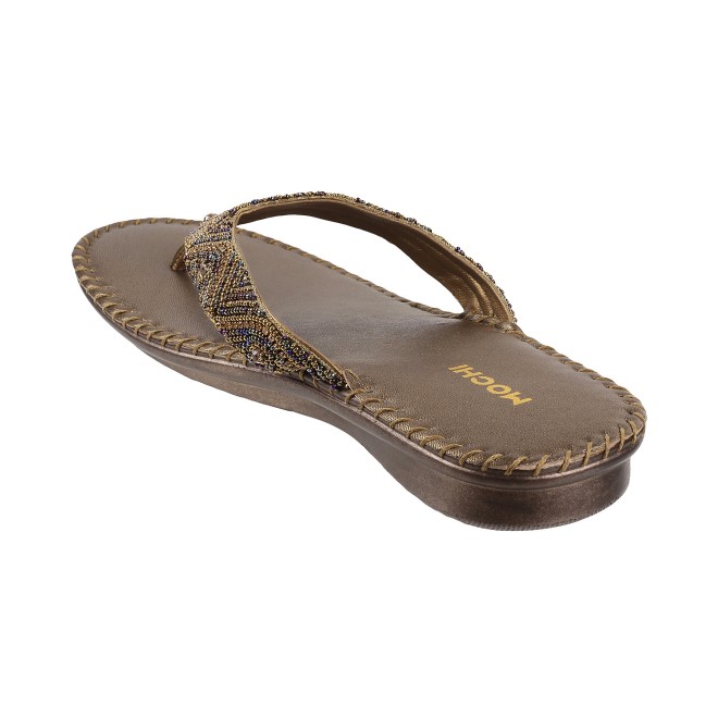 Mochi Women Antic-gold Casual Slippers (SKU: 44-1121L-28-43)