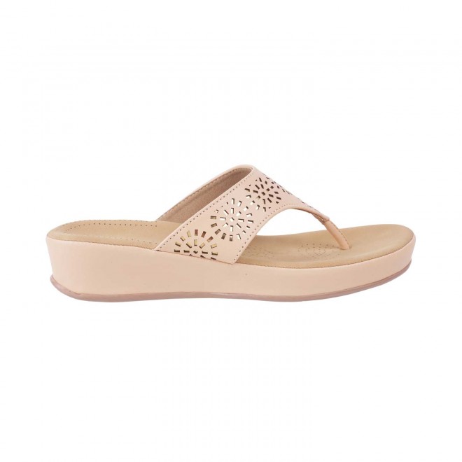 Mochi Women Beige Casual Slippers (SKU: 44-1420-20-36)