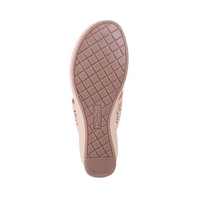 Mochi Women Beige Casual Slippers (SKU: 44-1420-20-36)