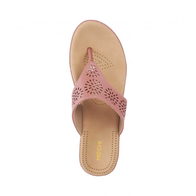 Mochi Women Peach Casual Slippers (SKU: 44-1420-80-36)