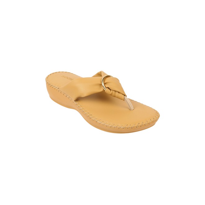 Mochi Women Beige Casual Flip-Flops (SKU: 44-154-20-36)