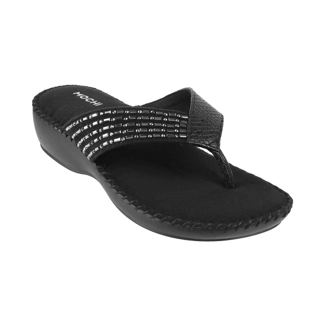 Mochi Women Black Casual Slippers (SKU: 44-1675-11-36)