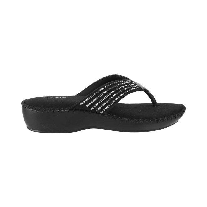 Mochi Women Black Casual Slippers (SKU: 44-1675-11-36)