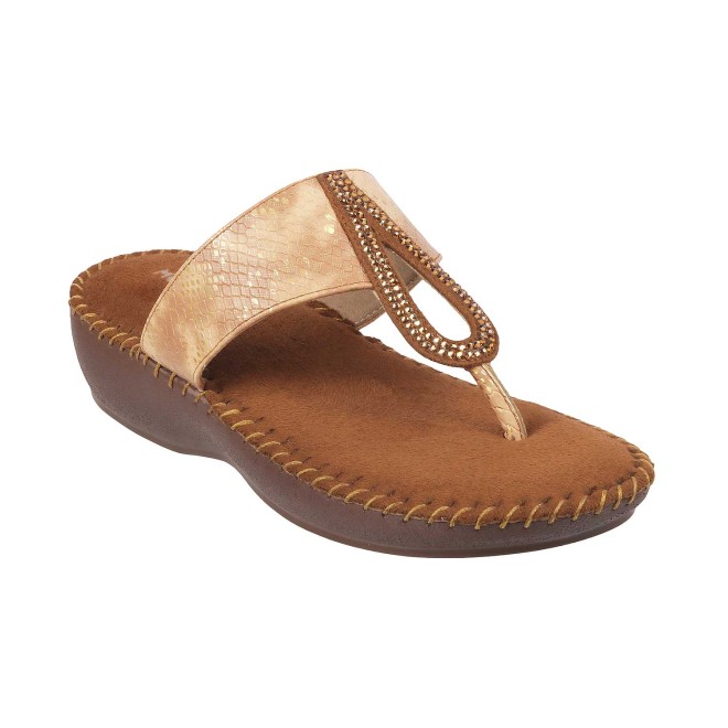 Mochi Women Antique-Gold Casual Slip Ons (SKU: 44-1677-28-36)