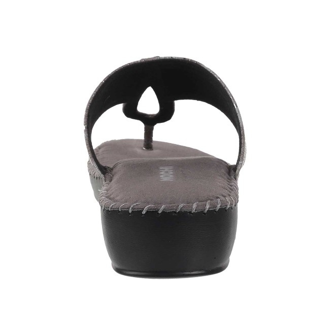 Mochi Women Gun-Metal Casual Slip Ons (SKU: 44-1677-29-36)