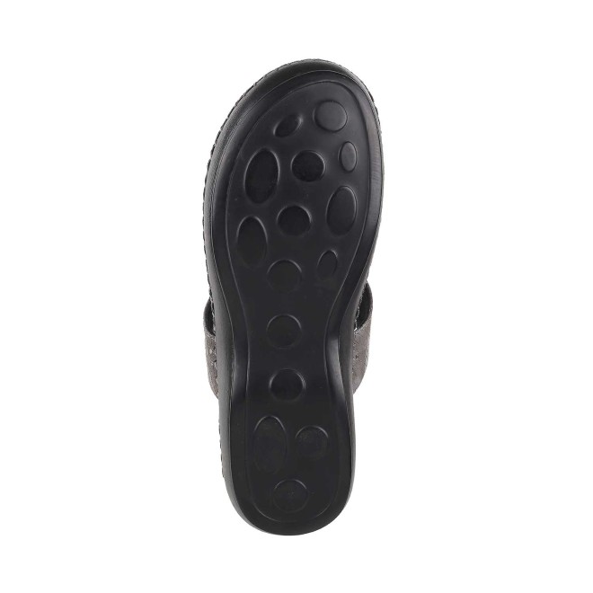 Mochi Women Gun-Metal Casual Slip Ons (SKU: 44-1677-29-36)