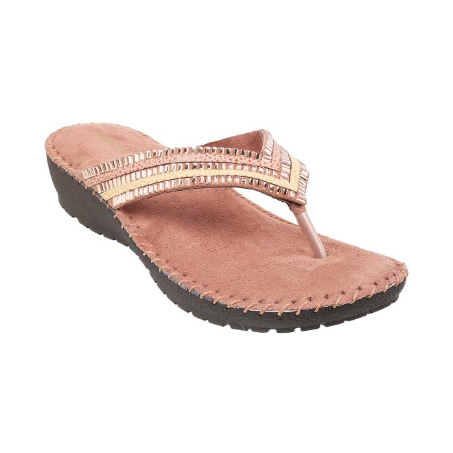 Mochi Women Rose-Gold Casual Slippers (SKU: 44-1680-52-36)