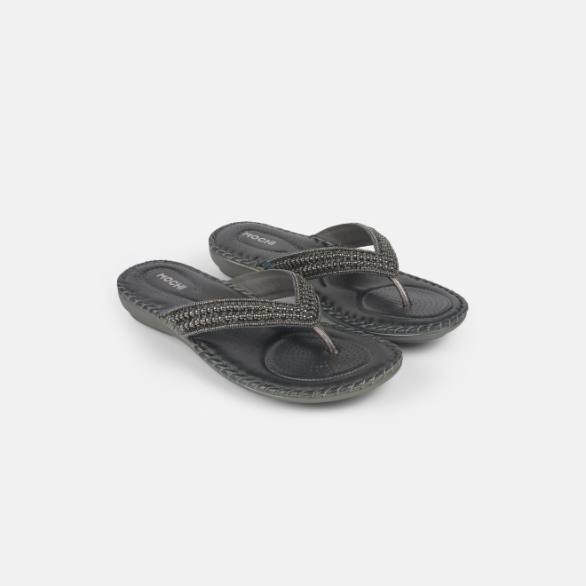 Mochi Women Gun-metal Casual Slippers (SKU: 44-169-29-42)