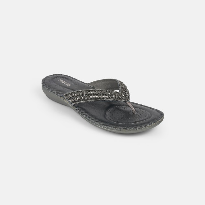 Mochi Women Gun-metal Casual Slippers (SKU: 44-169-29-42)