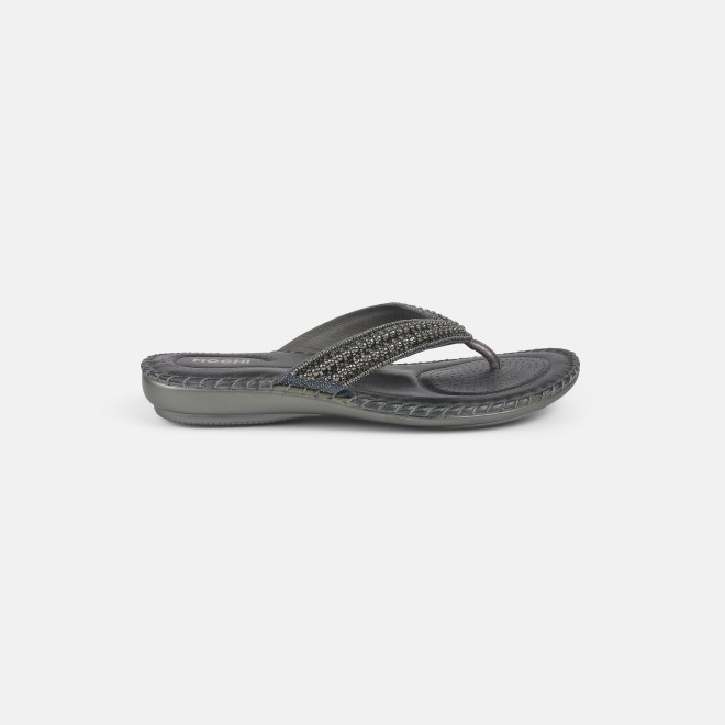 Mochi Women Gun-metal Casual Slippers (SKU: 44-169-29-42)