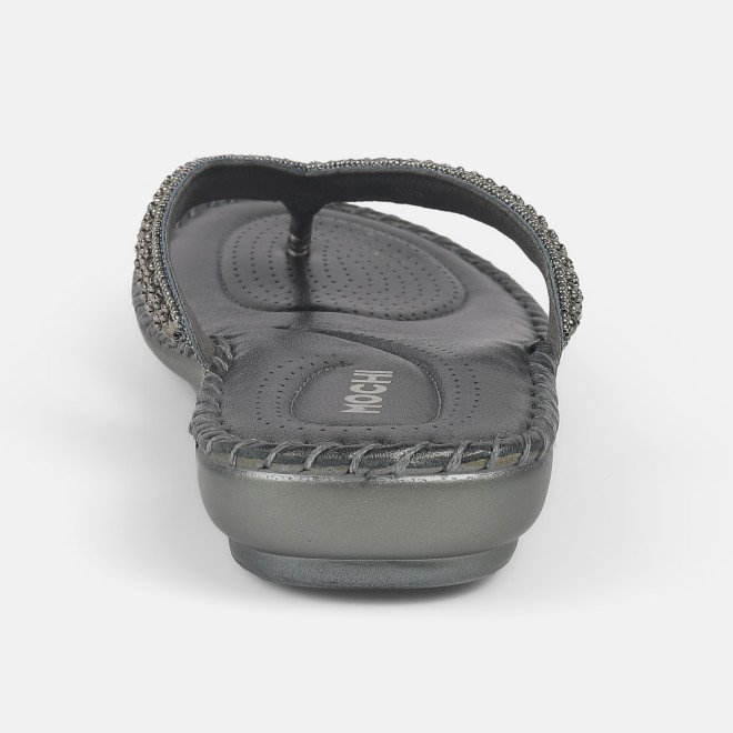 Mochi Women Gun-metal Casual Slippers (SKU: 44-169-29-42)