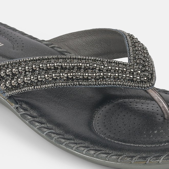 Mochi Women Gun-metal Casual Slippers (SKU: 44-169-29-42)