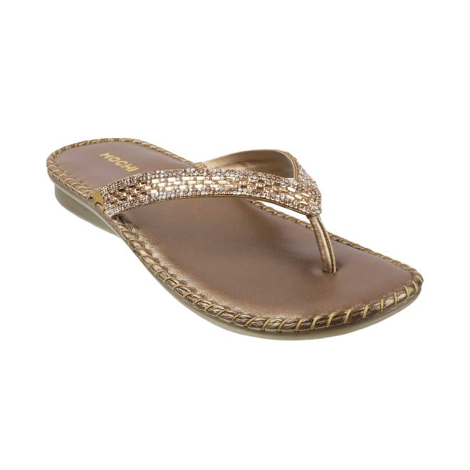 Mochi Women Antique-Gold Casual Slippers (SKU: 44-1723-28-37)