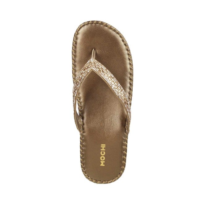 Mochi Women Antique-Gold Casual Slippers (SKU: 44-1723-28-37)