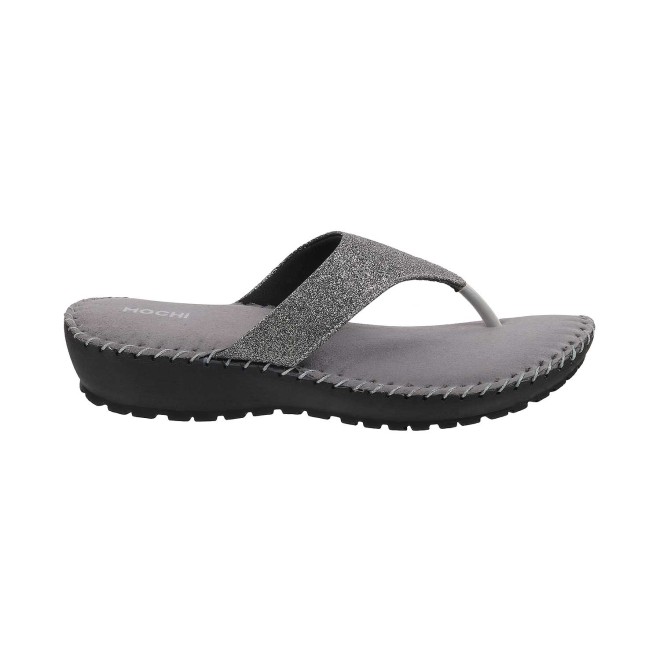 Mochi Women Gun-Metal Casual Slippers (SKU: 44-1827-29-36)