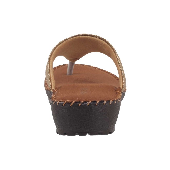 Mochi Women Antique-Gold Casual Slippers (SKU: 44-1827-28-36)