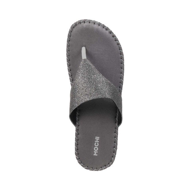 Mochi Women Gun-Metal Casual Slippers (SKU: 44-1827-29-36)