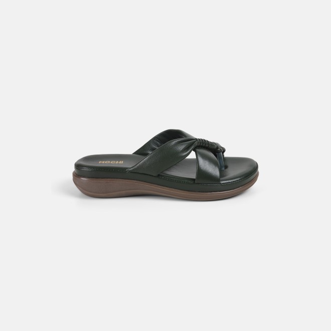Mochi Women Green Casual Slip Ons (SKU: 44-186-21-36)