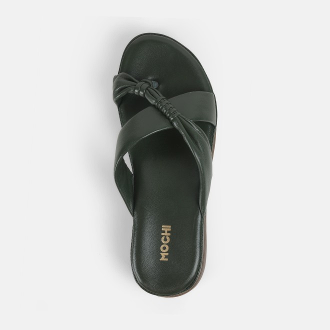 Mochi Women Green Casual Slip Ons (SKU: 44-186-21-36)