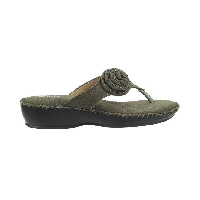 Mochi Women Green Casual Slippers (SKU: 44-2-21-36)