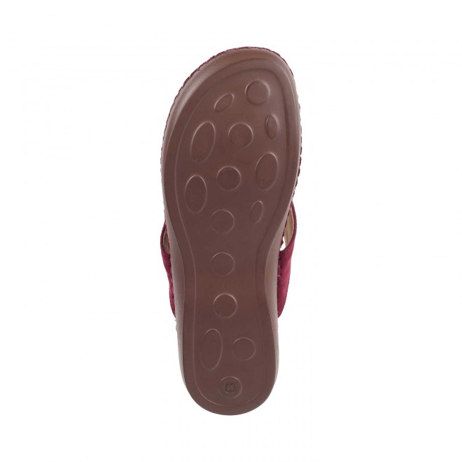 Mochi Women Maroon Casual Slippers (SKU: 44-2-44-36)