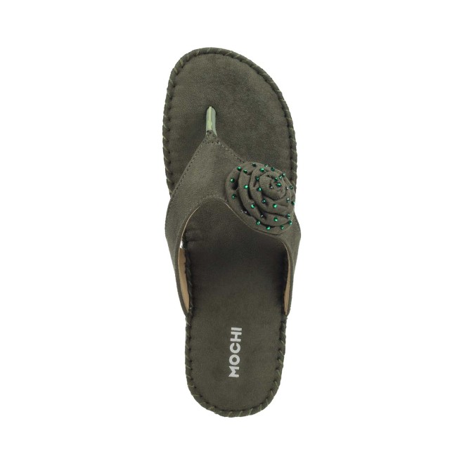 Mochi Women Green Casual Slippers (SKU: 44-2-21-36)