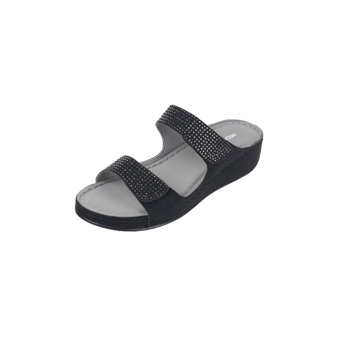 Mochi Women Black Casual Slippers & Flip Flops (SKU: 44-206-11-36)