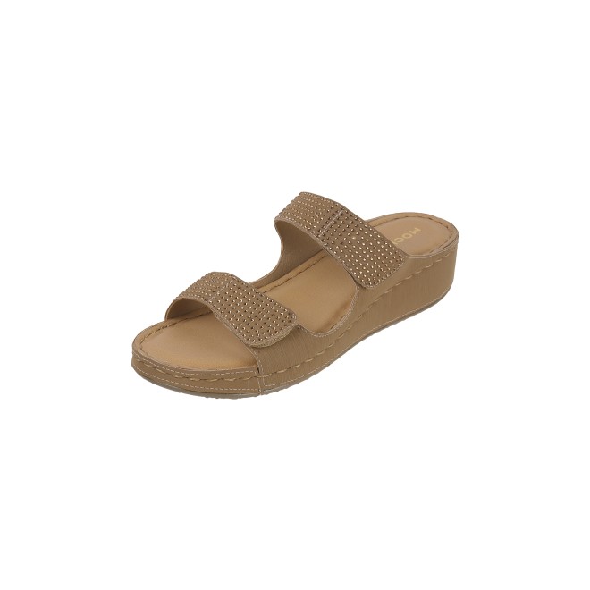Mochi Women Beige Casual Slippers & Flip Flops (SKU: 44-206-20-36)