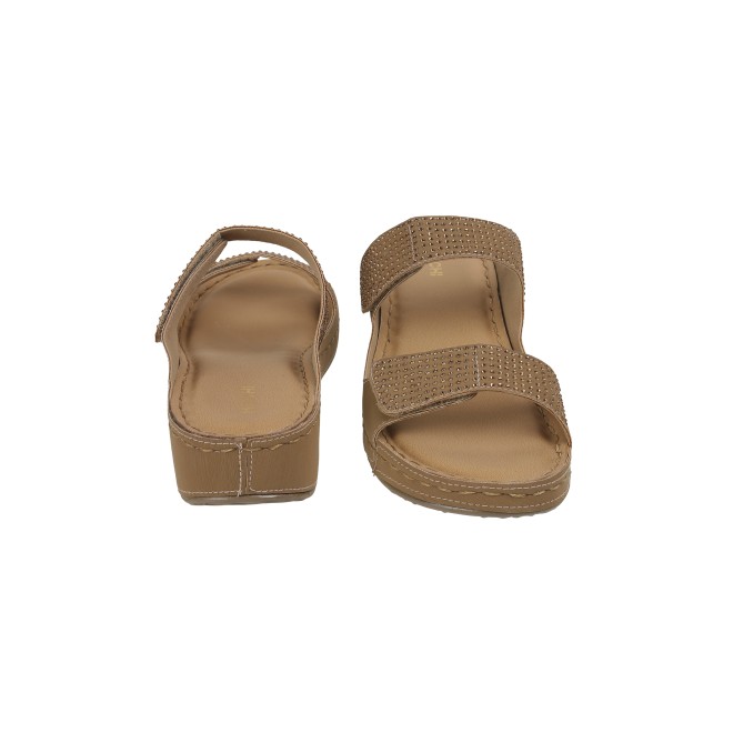 Mochi Women Beige Casual Slippers & Flip Flops (SKU: 44-206-20-36)