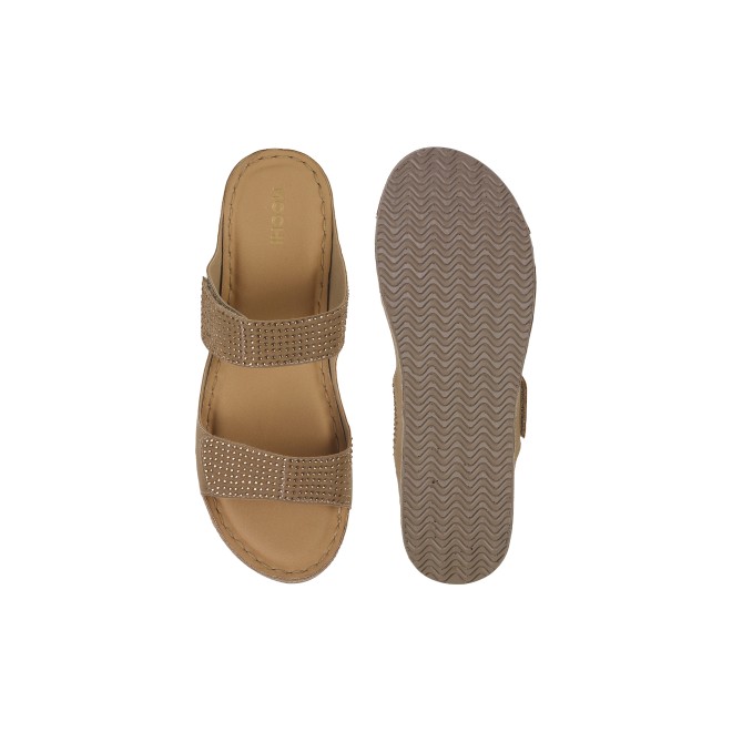 Mochi Women Beige Casual Slippers & Flip Flops (SKU: 44-206-20-36)