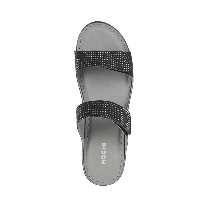 Mochi Women Black Casual Slippers & Flip Flops (SKU: 44-206-11-36)