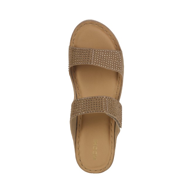 Mochi Women Beige Casual Slippers & Flip Flops (SKU: 44-206-20-36)