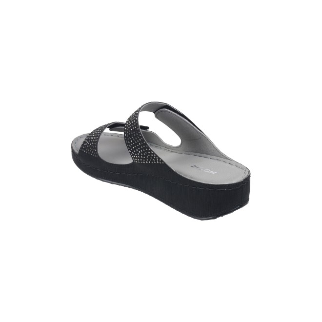 Mochi Women Black Casual Slippers & Flip Flops (SKU: 44-206-11-36)