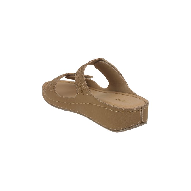 Mochi Women Beige Casual Slippers & Flip Flops (SKU: 44-206-20-36)