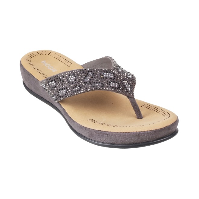 Mochi Women Gun-Metal Casual Sandals (SKU: 44-22-29-36)