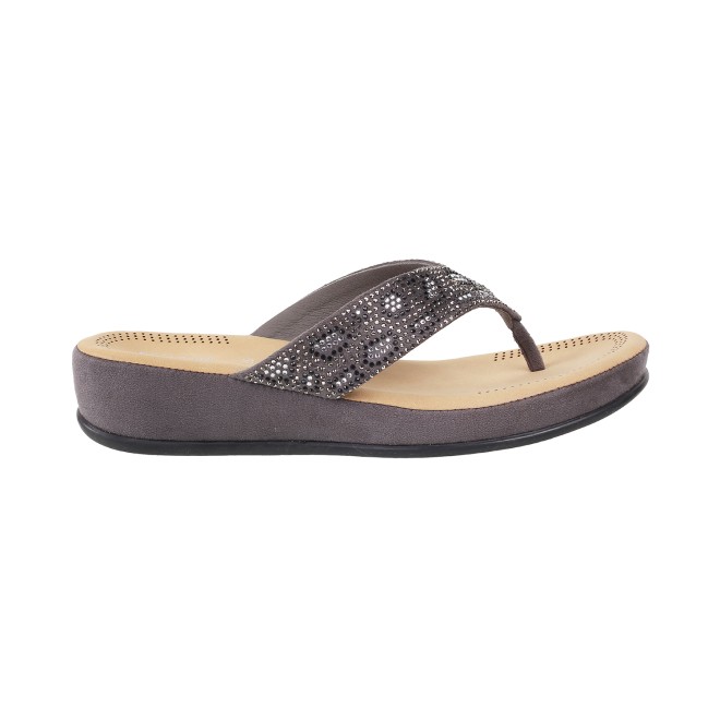 Mochi Women Gun-Metal Casual Sandals (SKU: 44-22-29-36)