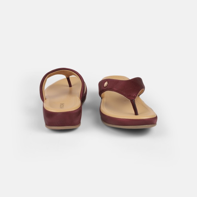 Mochi Women Maroon Casual Slippers (SKU: 44-228-44-42)