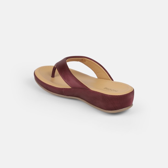 Mochi Women Maroon Casual Slippers (SKU: 44-228-44-42)
