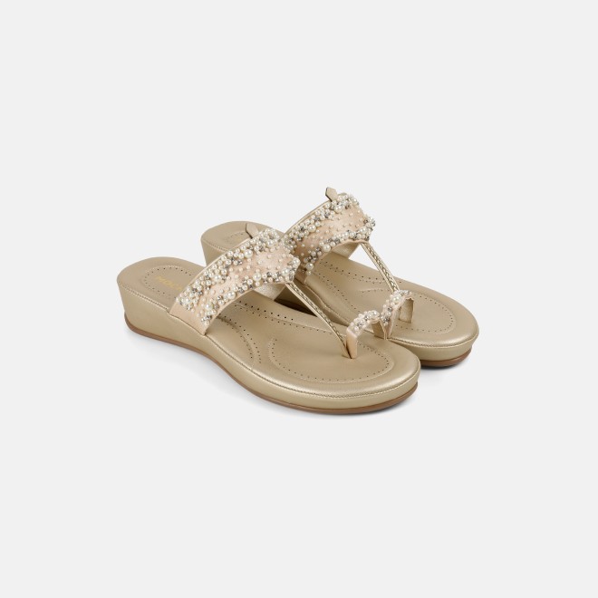 Mochi Women Gold Ethnic Kolhapuris (SKU: 44-244-15-36)