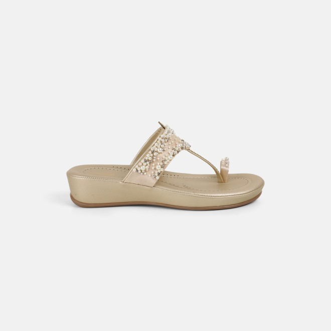Mochi Women Gold Ethnic Kolhapuris (SKU: 44-244-15-36)
