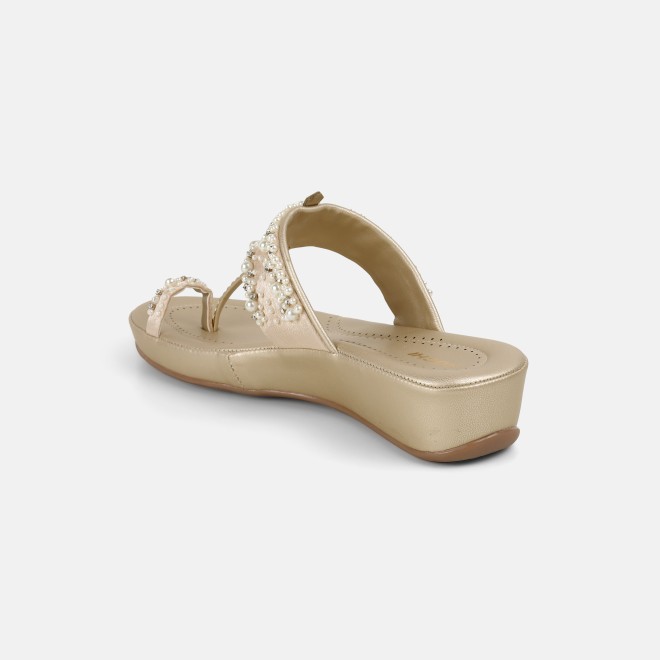 Mochi Women Gold Ethnic Kolhapuris (SKU: 44-244-15-36)