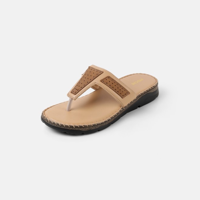 Mochi Women Beige Casual Slippers (SKU: 44-255-20-36)