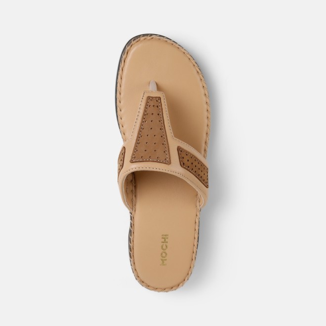 Mochi Women Beige Casual Slippers (SKU: 44-255-20-36)
