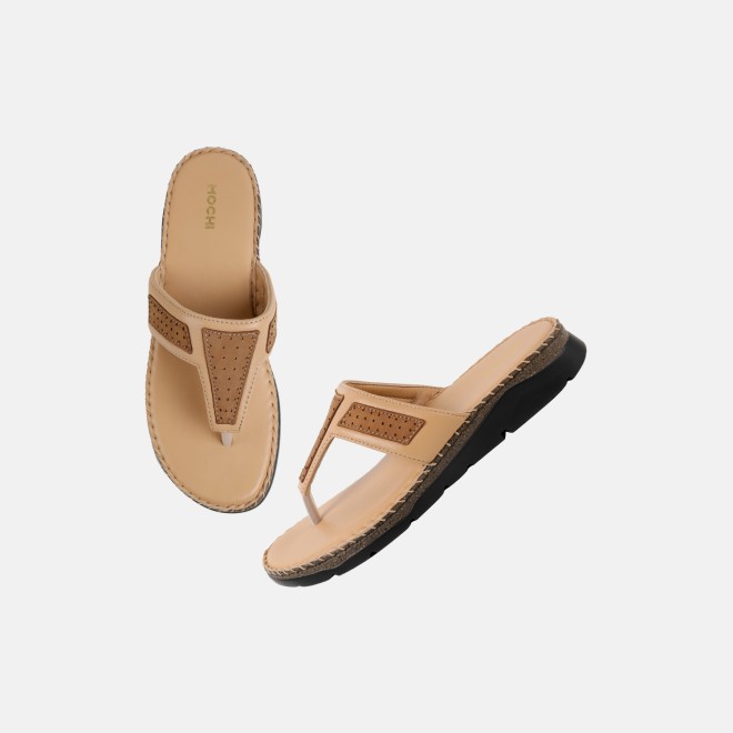 Mochi Women Beige Casual Slippers (SKU: 44-255-20-36)