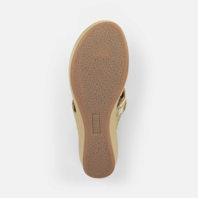 Mochi Women Gold Casual Slippers (SKU: 44-294L-15-42)