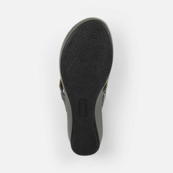 Mochi Women Gun-metal Casual Slippers (SKU: 44-294L-29-42)