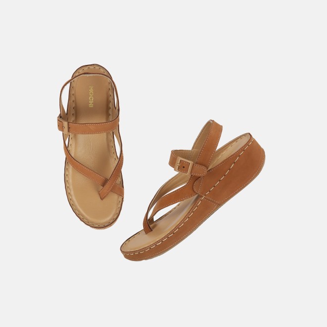 Mochi Women Beige Casual Sandals (SKU: 44-3014-20-36)