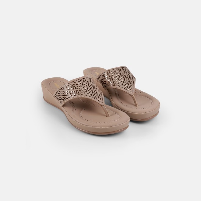 Mochi Women Beige Casual Slippers (SKU: 44-303-20-36)
